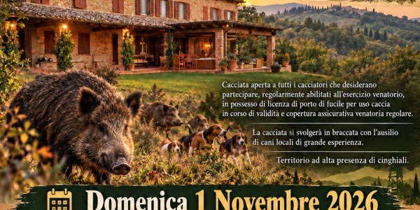 BATTUTA DI CACCIA AL CINGHIALE - DOMENICA 1 NOVEMBRE 2026