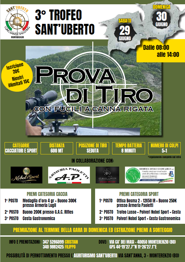 3° Trofeo Sant'Uberto  - Monterenzio 29-30 Giugno 2024