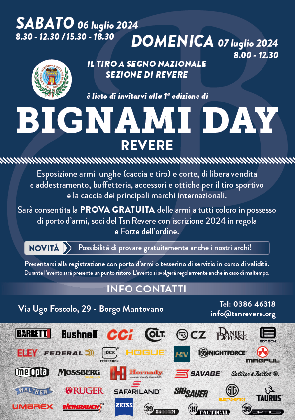 1° Bignami Day - TSN Sez. di Revere (MN) - Sabato 6 e Domenica 7 Luglio 2024